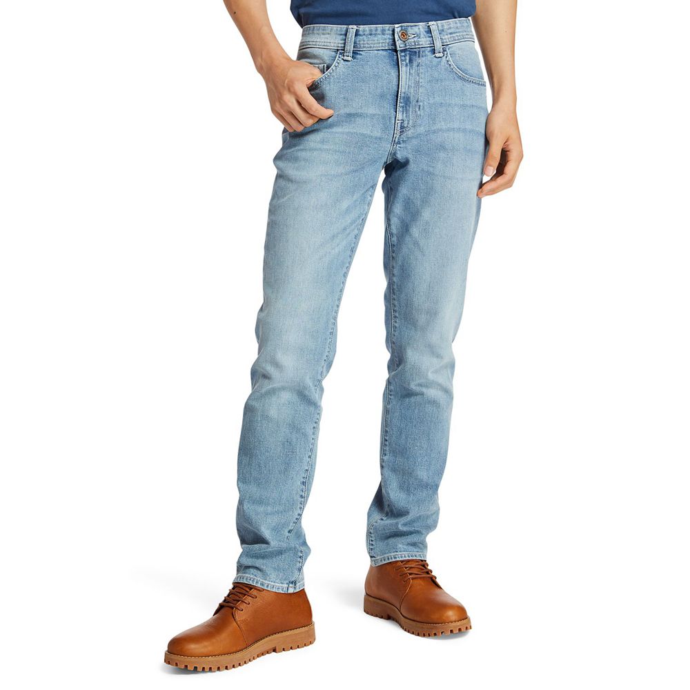 Pantaloni Timberland Barbati Albastri - Sargent Lake Slim Fit Stretch Denim - Romania - QLUMGS928